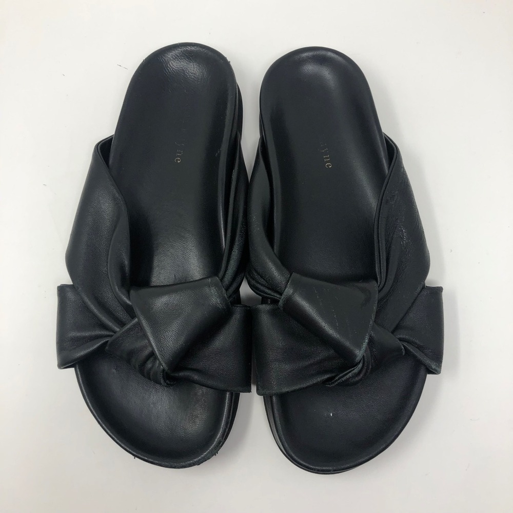 Jenni Kayne Leather Knot Sandal Womens 41 US 10.5 Black Chunky Romantic Boho - Picture 4 of 16